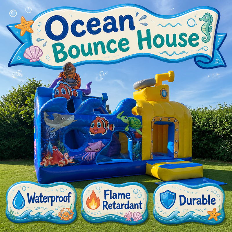 Ocean Theme Bounce Houses for Family Entertainment Centers