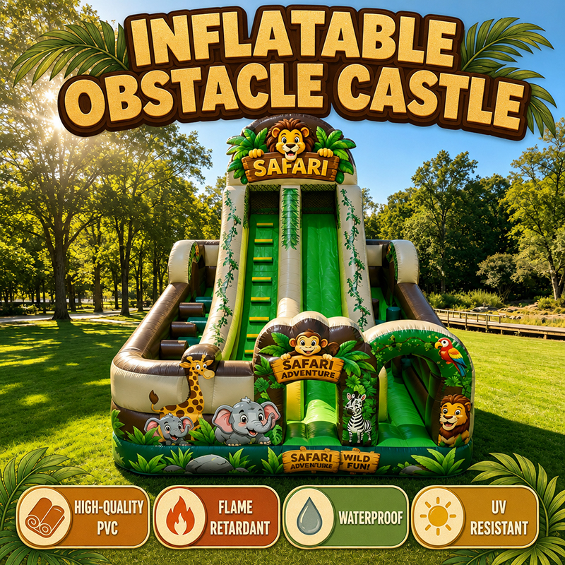 Popular Jungle Animal Designs for Inflatable obstacle slide