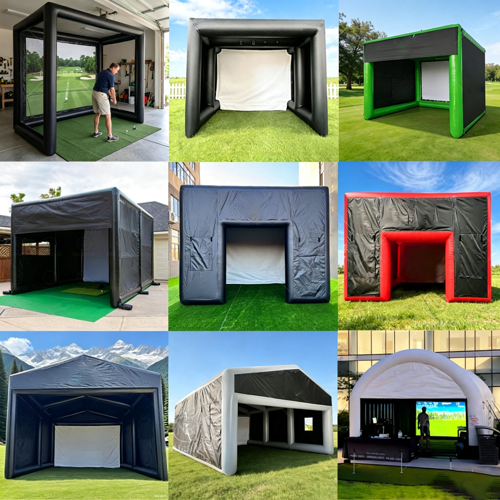 inflatable golf simulator enclosure