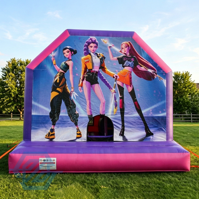 Inflatable K-PoP Demon Hunters Bounce House Slide Combo with Blower