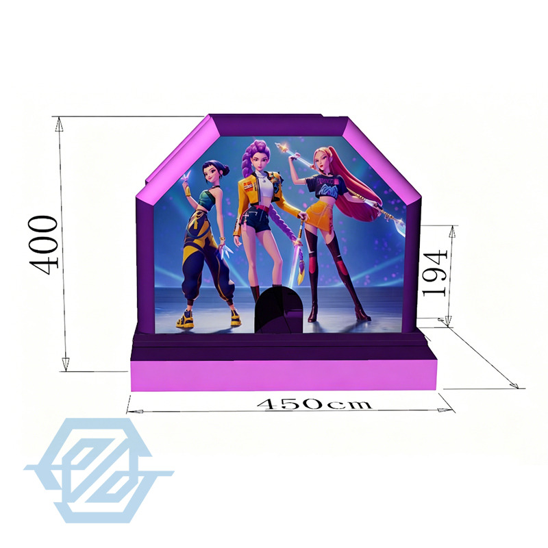 Inflatable K-PoP Demon Hunters Bounce House Slide Combo with Blower